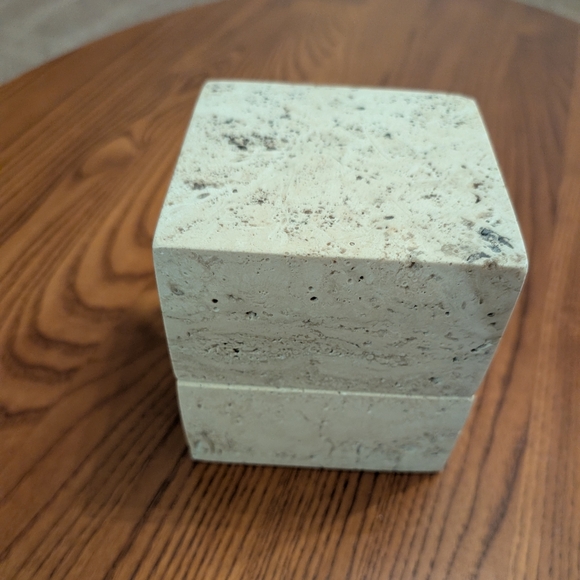 Travertine Stone Cube - 4x4 - Picture 8 of 9